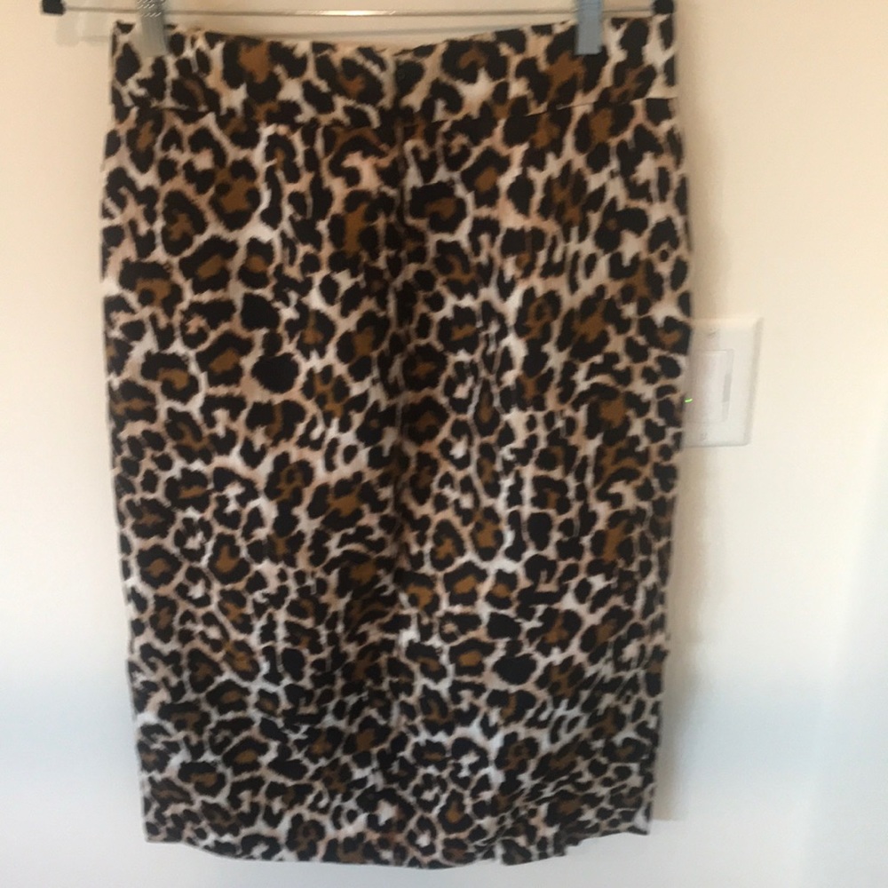 J. Crew Leopard Print Pencil Skirt in Brown and Black
